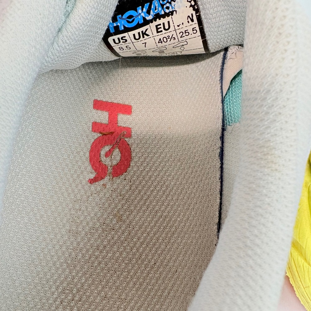 Hoka Clifton 7 Womens 8.5 Morning Mist Hot Coral Running Shoes - Picture 7 of 9
